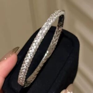 Braided Metallic Silver Bracelet